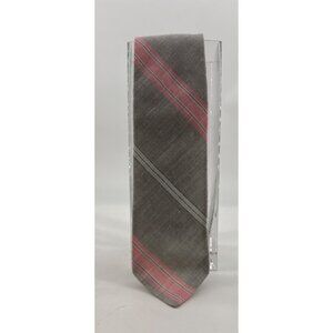 Vintage‎ Etienne Aigner Striped Gray Pink Mens Necktie